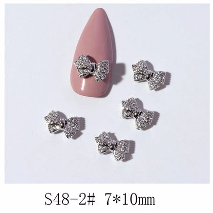 Crystal Bow Butterfly Pearl Nail Charms