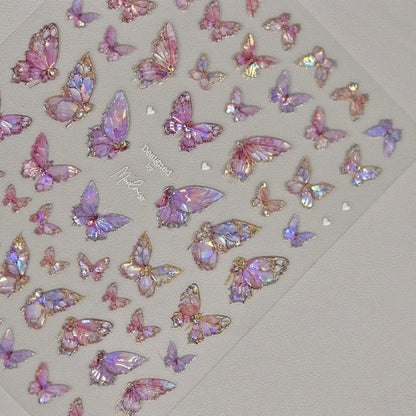 5D Butterfly Aurora Nail Stickers