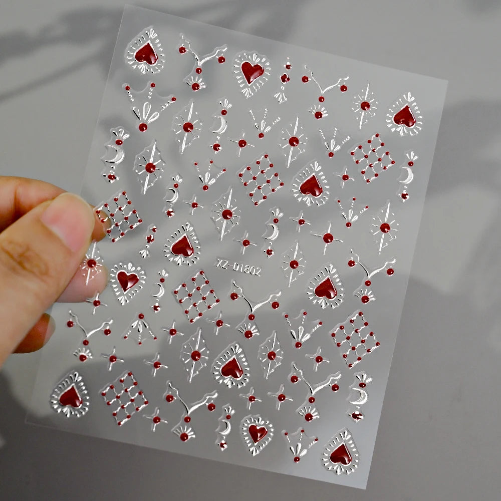 5D Bohemian Gold Silver Nail Art Stickers