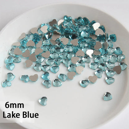 Mini Heart Glass Nail Rhinestones 100pc