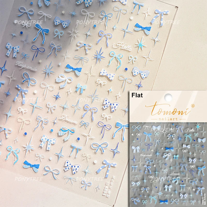 Jelly Bowknot Star Dreamy Nail Art Stickers