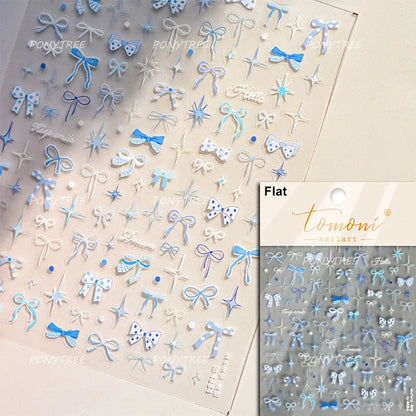 Jelly Bowknot Star Dreamy Nail Art Stickers