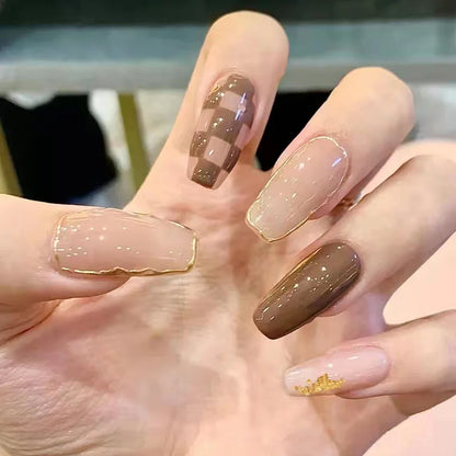 Glitter Butterfly French Press-On Nails