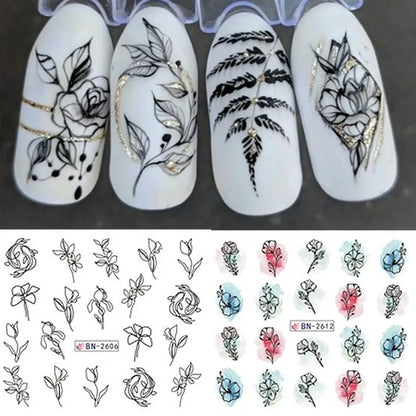 Ink Bloom Graffiti Nail Art Stickers