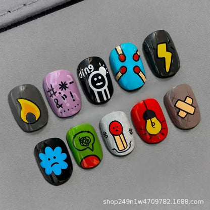 Cute Cartoon Bean Press-On Nails 30pc