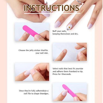 24pcs Press-On Nails Brown Cat-Eye Star and Polka Dot Long Almond-Shaped Fake Nails—Perfect for Women and Everyday Use