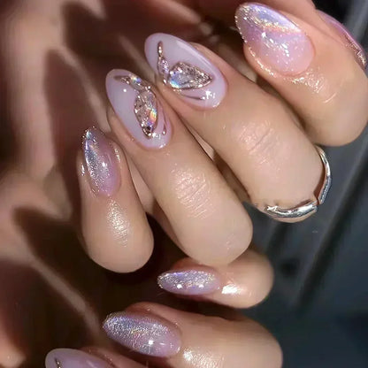Pink Butterfly Ballet Press-On Nails