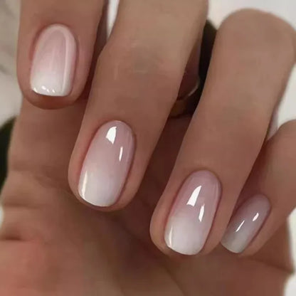 Pink Gradient Oval Press-On Nails