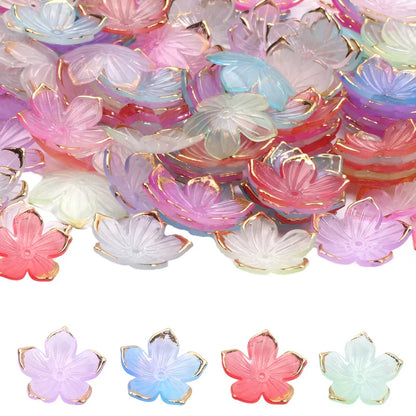 Flower Petal Acrylic Spacer Beads 50pc