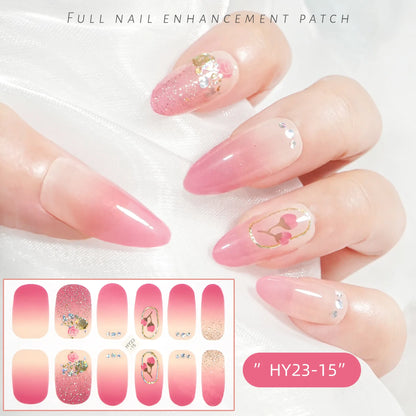 59 Style of Nail Stickers 1Sheet Rhinestones Fashion Nail Wraps Self Adhesive Manicure Decoracion DIY Full Cover Nail Sticker#5-