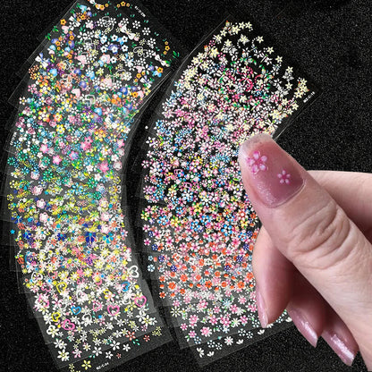 30 Sheets Y2K 3D Flower Nail Art Stickers Self-Adhesive Nail Art Decals 30Style Spring Summer Flower Slider For Manicure Decora*