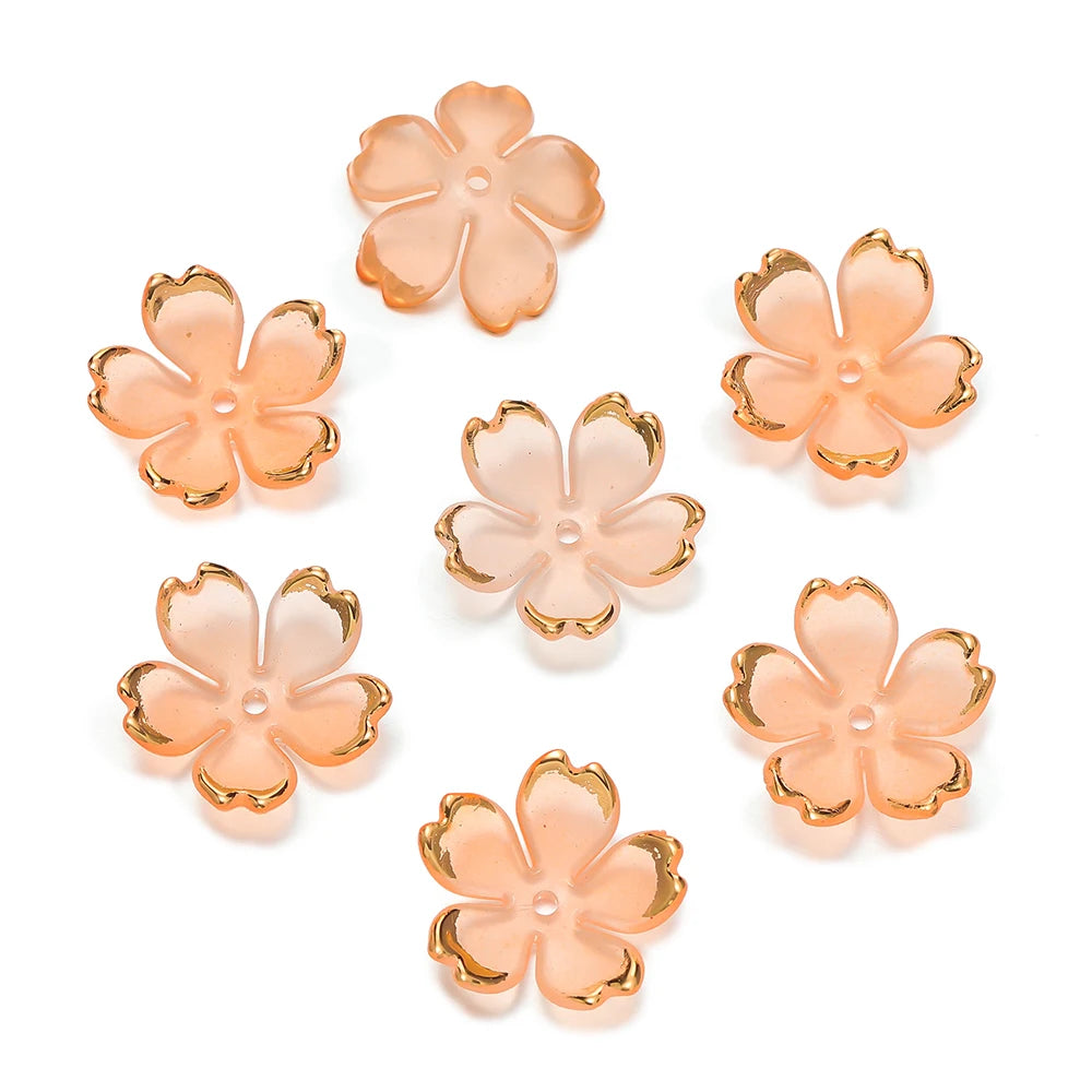 Cherry Blossom Acrylic Beads 50pc