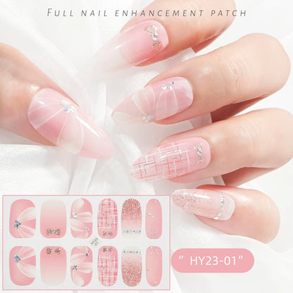 59 Style of Nail Stickers 1Sheet Rhinestones Fashion Nail Wraps Self Adhesive Manicure Decoracion DIY Full Cover Nail Sticker#5-