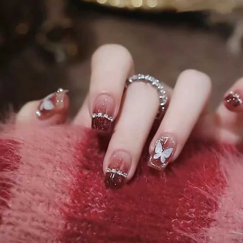 Black Bow Ballerina Press-On Nails