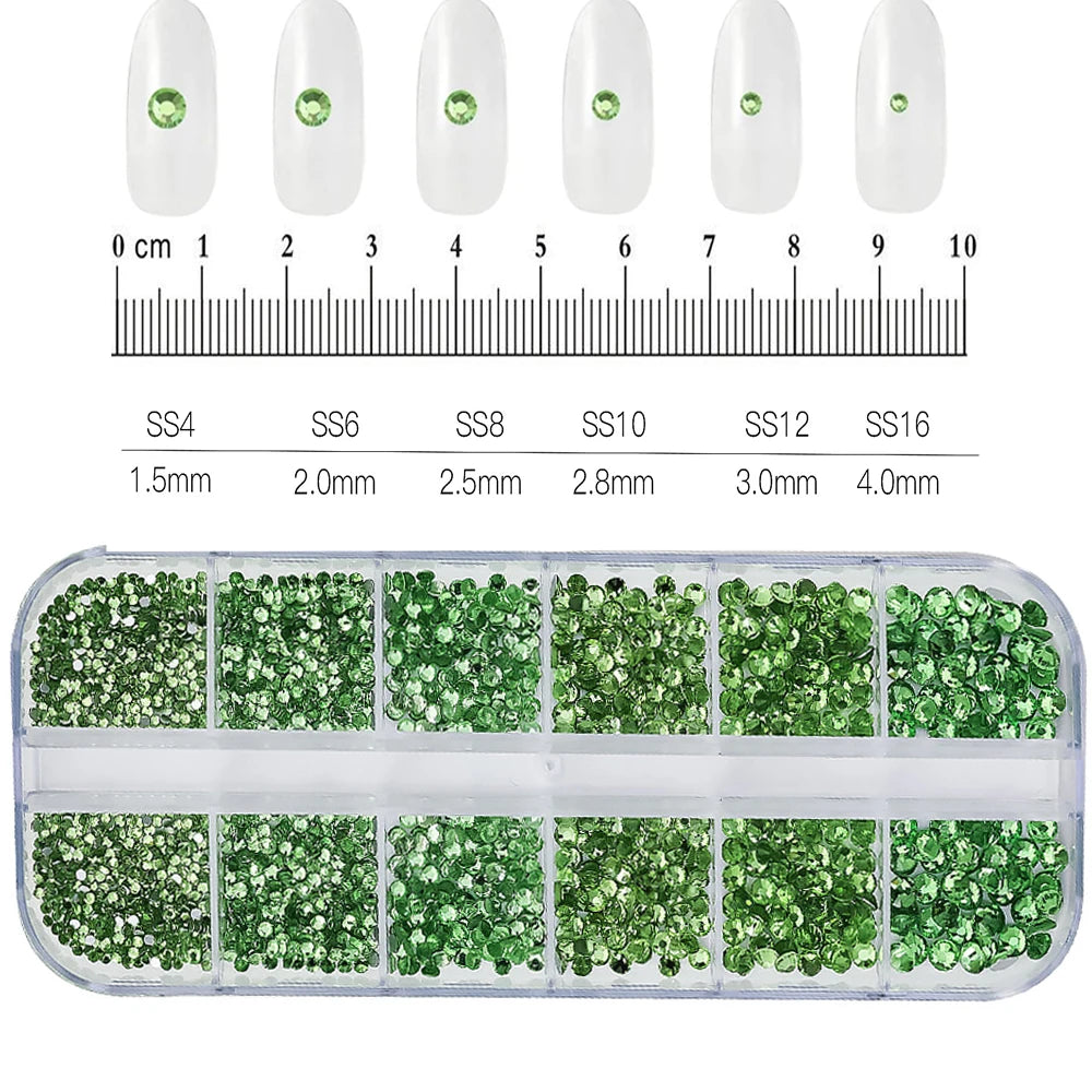 Crystal AB Rhinestone Nail Art Kit 12 Grid
