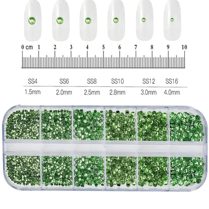 Crystal AB Rhinestone Nail Art Kit 12 Grid