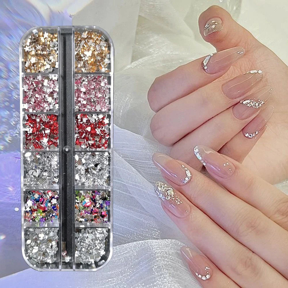 Crystal Diamond Nail Art Rhinestones 12 Grid