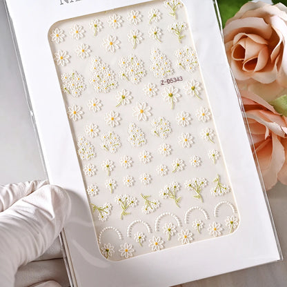 5D Sea Nail Art Stickers Embossed Self-Adhesive Ocean Beach Style Nail Slider Kawaii Starfish/Shell/Coral Reef Decor Nail Decals