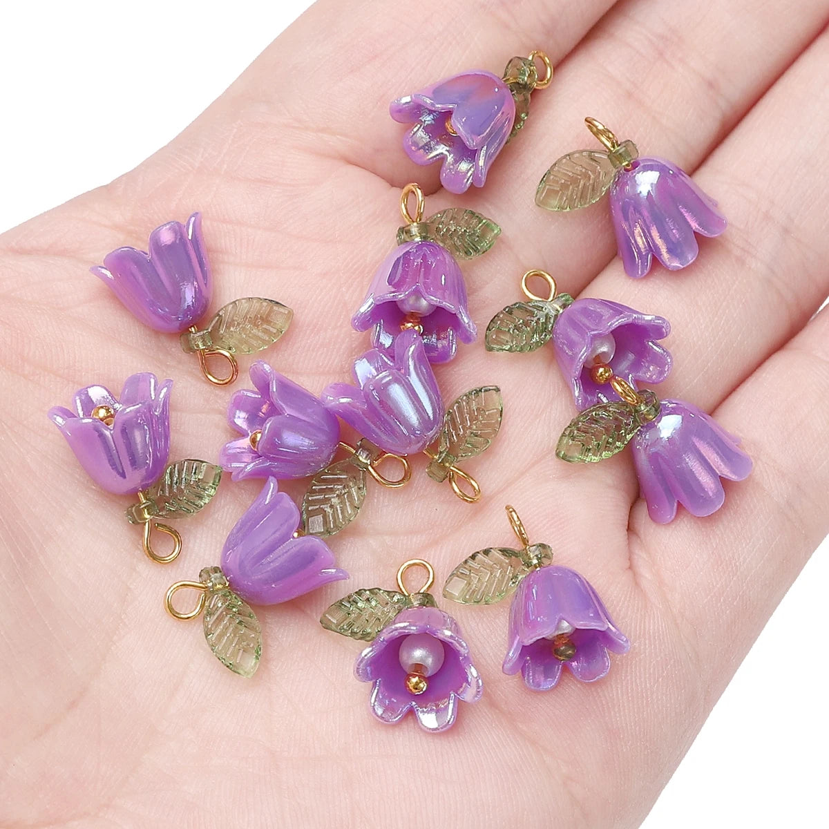 Lily Valley Flower Bud Acrylic Beads