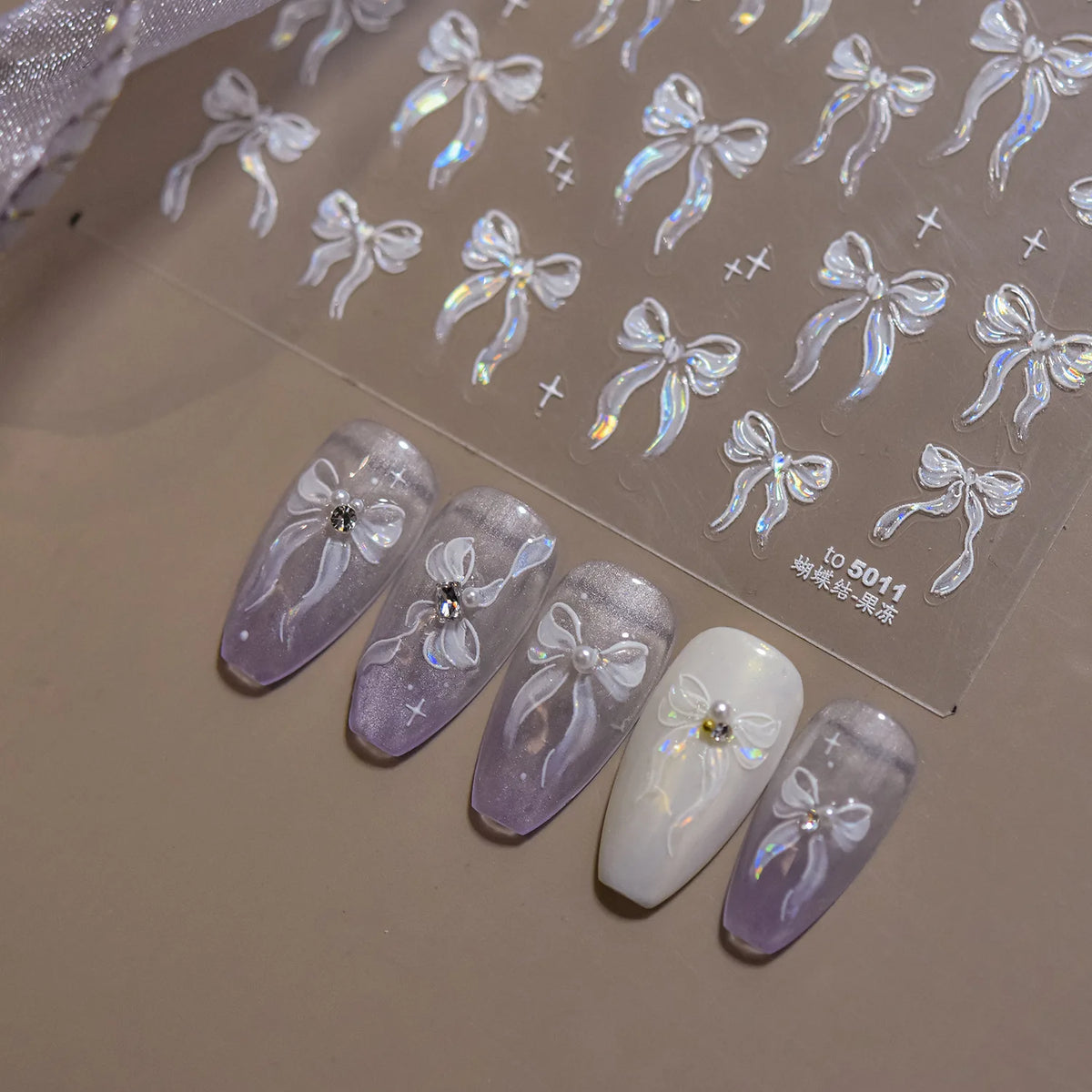 Jelly Bowknot Star Dreamy Nail Art Stickers