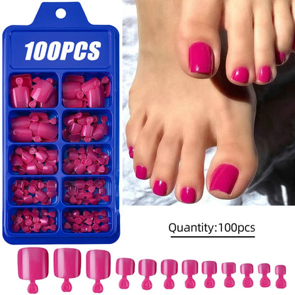 Light Pink Square Press-On Nails 100pc