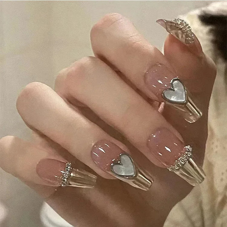 Moon Star Glitter Press-On Nails