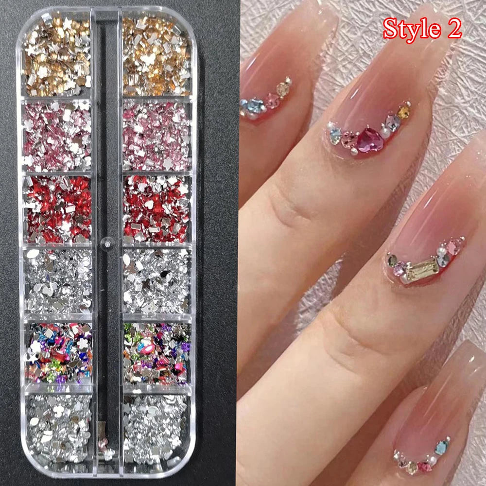 Crystal Diamond Nail Art Rhinestones 12 Grid
