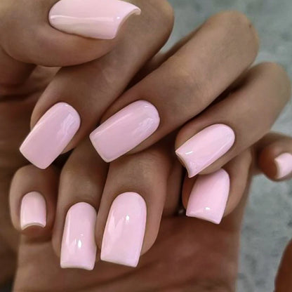 Light Pink Square Press-On Nails 100pc