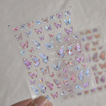 5D Butterfly Aurora Nail Stickers