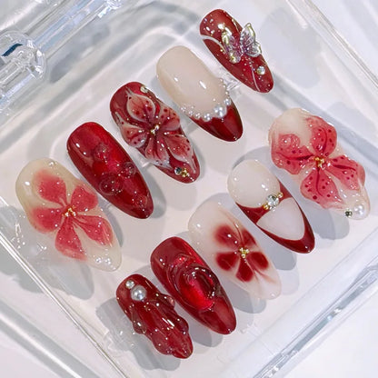 Pink Butterfly Ballet Press-On Nails