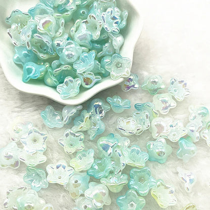 Gradient Bellflower Acrylic Bead Caps 50pc