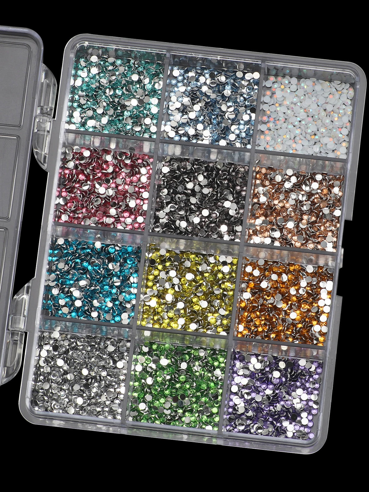 AB Color Diamond Nail Charms 12 Color Set