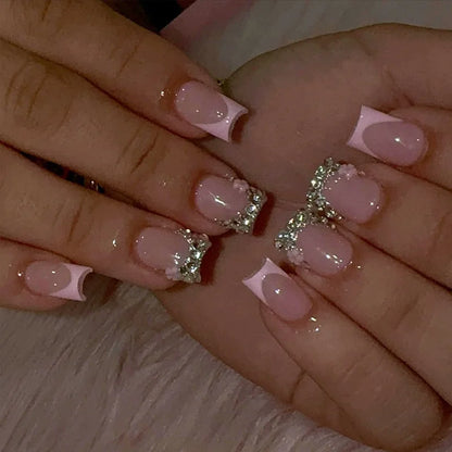 Glitter Butterfly French Press-On Nails