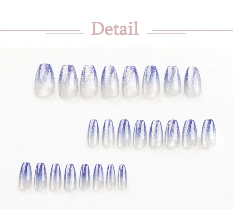 Blue Gradient Cat Eye Press-On Nails