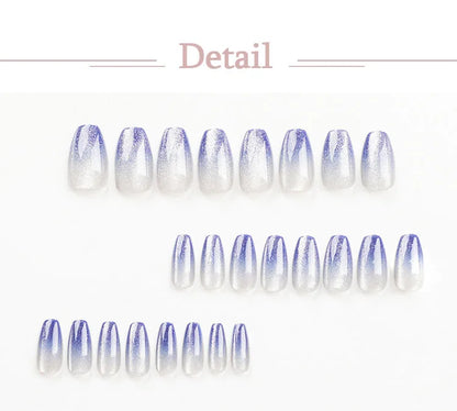 Blue Gradient Cat Eye Press-On Nails