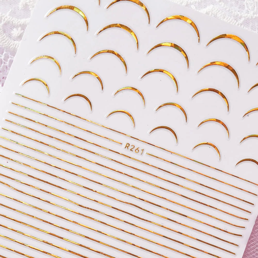 3D French Nail Stickers 1pcs French Romance Fashion Nail Accessories Metal Line Nail Stickers Nail Art Stickers Nail Stickers