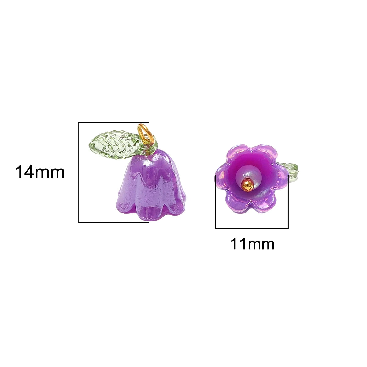 Lily Valley Flower Bud Acrylic Beads
