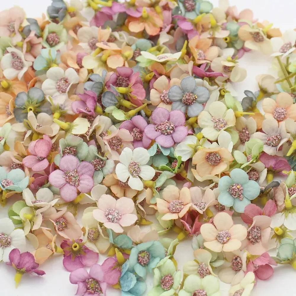 Mini Silk Rose Heads Decor 50pc