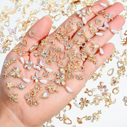 Mixed Crystal Rhinestone Nail Charms 50pc