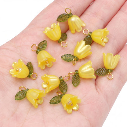Lily Valley Flower Bud Acrylic Beads