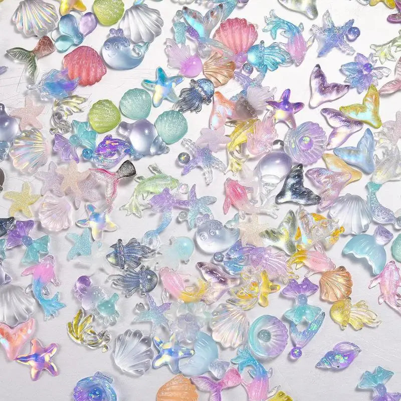 Ocean Theme Shell Starfish Nail Gems 50pc
