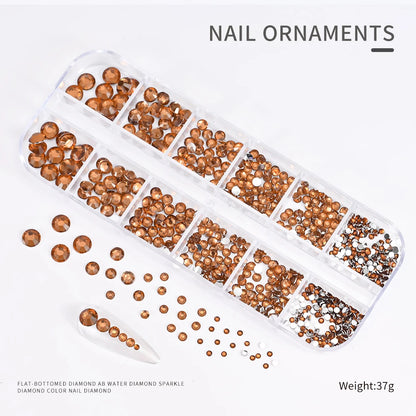Crystal AB Rhinestone Nail Art Kit 12 Grid