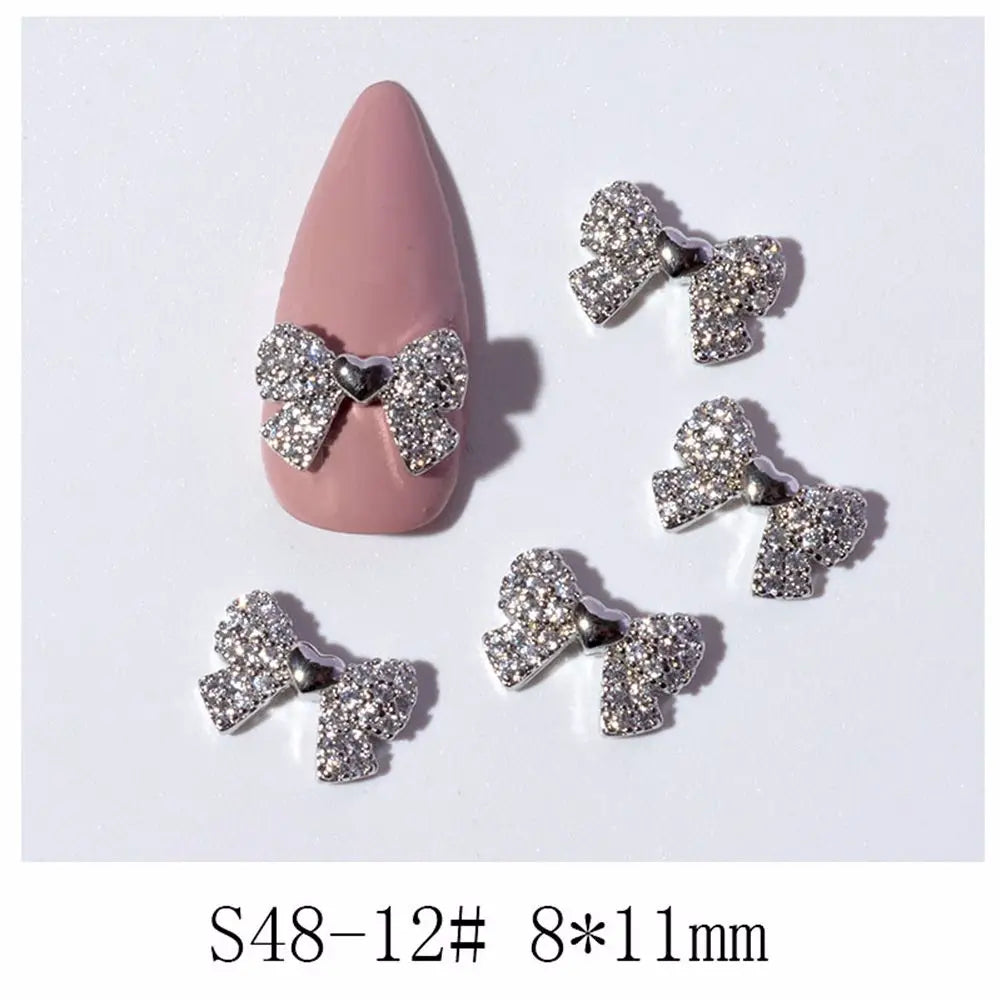 Crystal Bow Butterfly Pearl Nail Charms