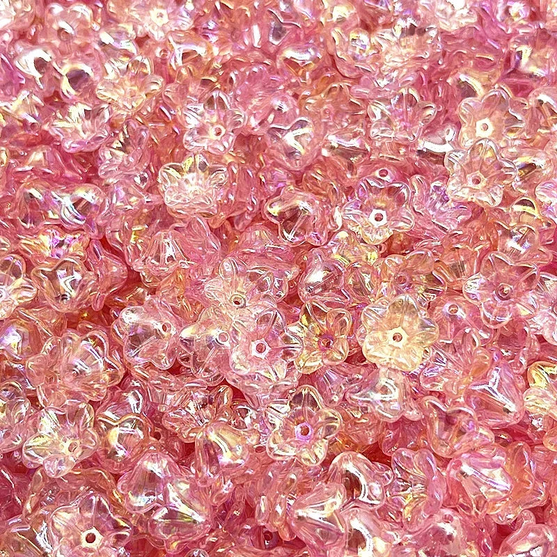 Gradient Bellflower Acrylic Bead Caps 50pc