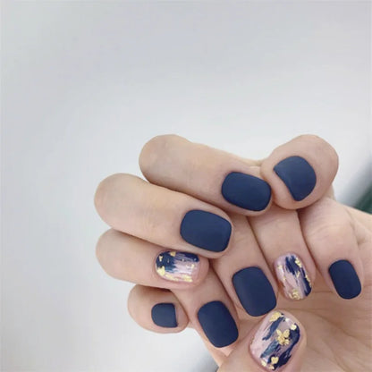 Ocean Star Moon Blue Press-On Nails