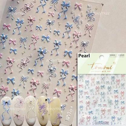 Jelly Bowknot Star Dreamy Nail Art Stickers