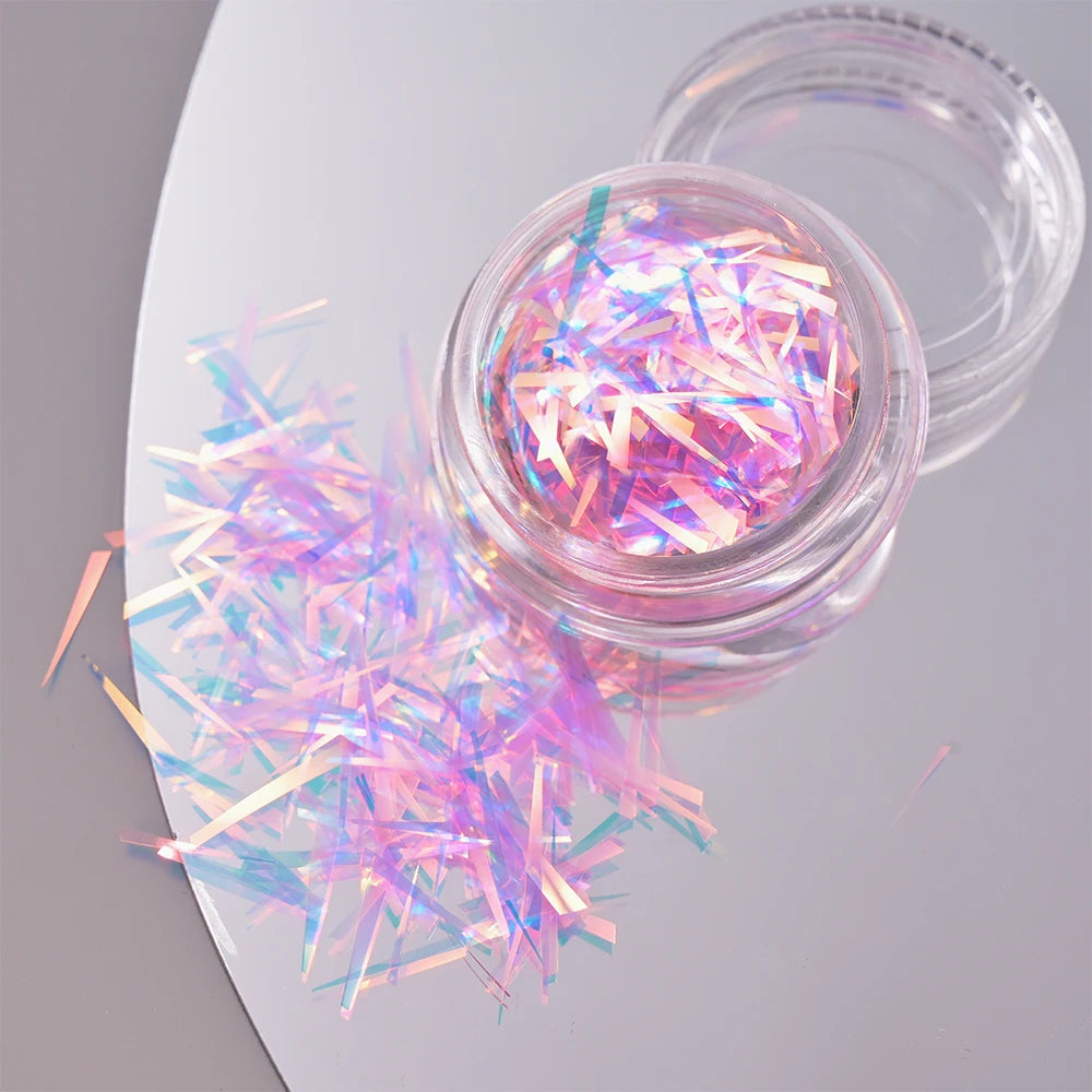 Aurora Glass Ice Cube Nail Foil Stickers 11pc