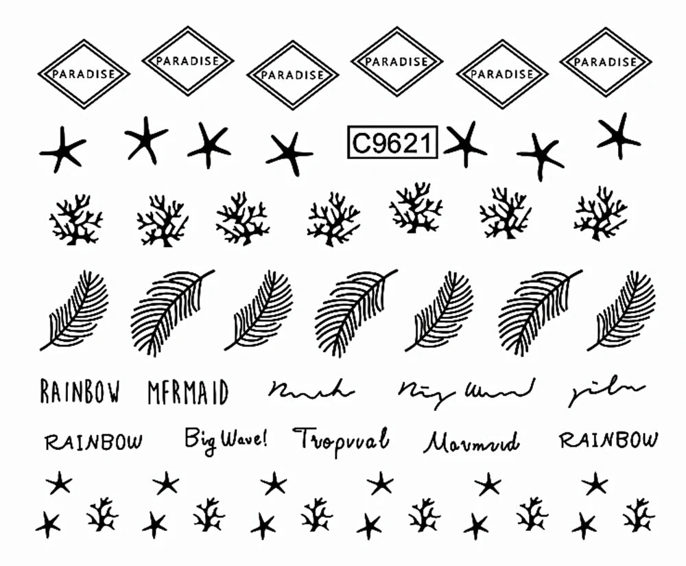 30pcs Black Line Nail Stickers 3D Irregular Line Geometric Pattern Nail Sticker Mysterious Sexy DIY Gothic Style Nail Stickers