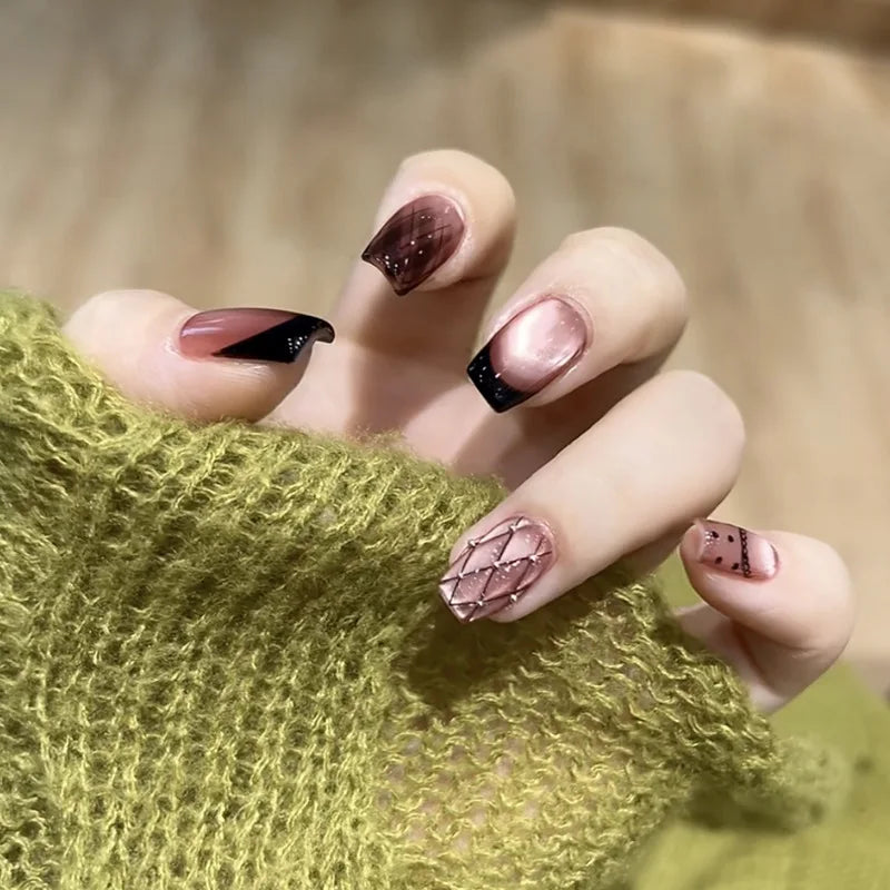 Glitter White French Press-On Nails