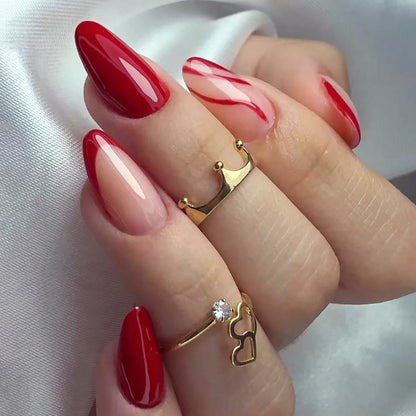 Wine Red Almond Press-On Nails
